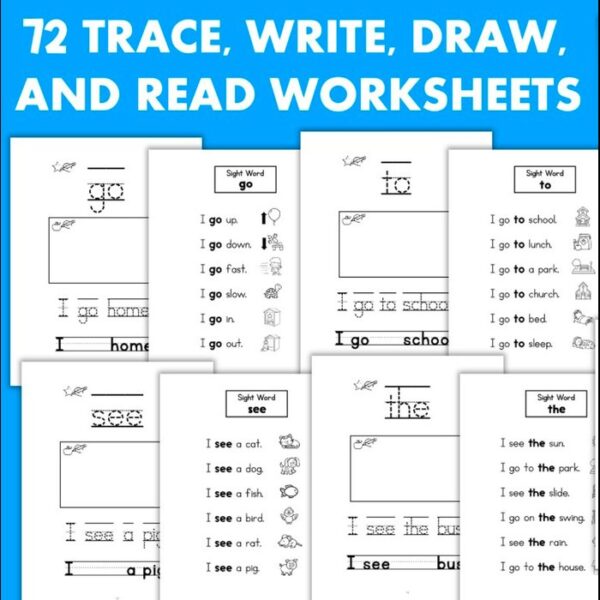 kindergarten sight word sentences worksheets